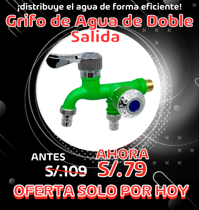 GRIFO DE AGUA DE DOBLE SALIDA